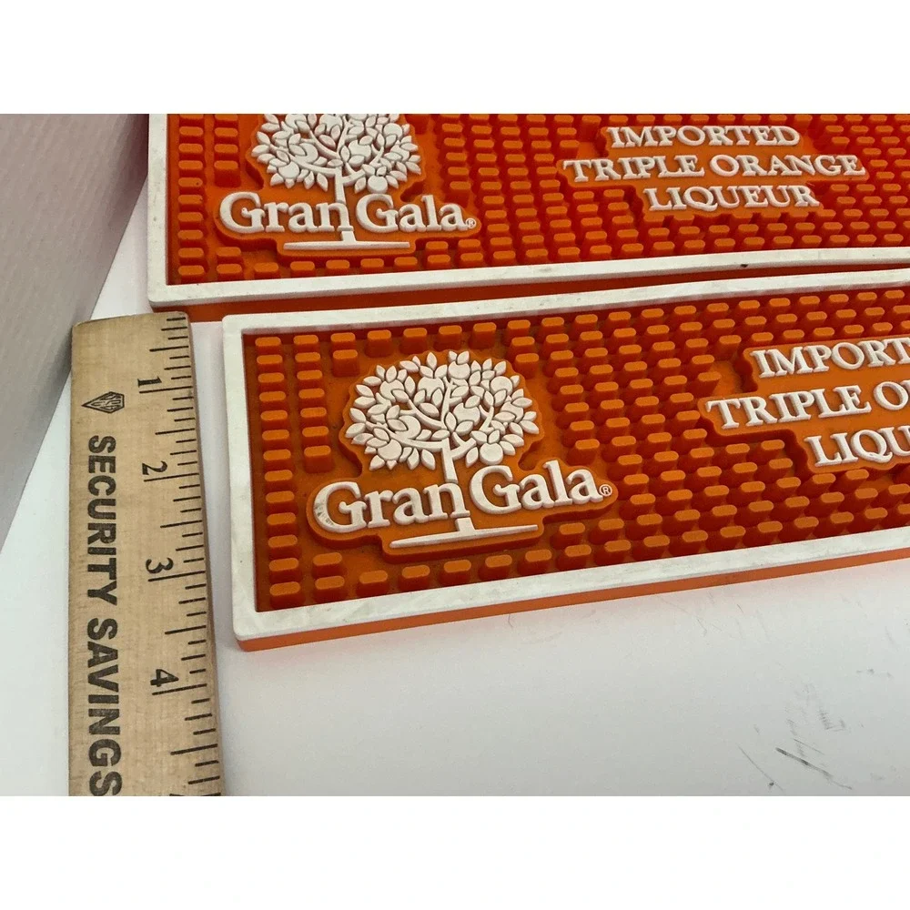 Gran Gala Bar Mat Set of 2 Triple Orange Liqueur Rubber Service Rail Mats 23.5in